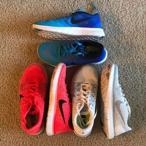 3 pairs of Nike Free Run Distance
